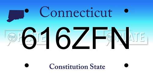 616ZFN Connecticut License Plate