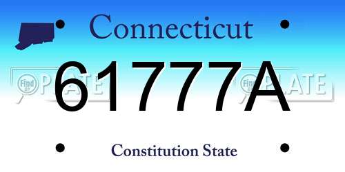 61777A Connecticut License Plate