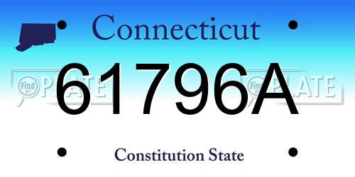 61796A Connecticut License Plate