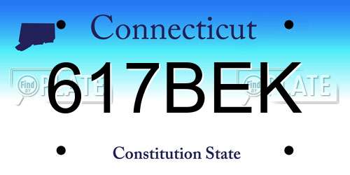 617BEK Connecticut License Plate