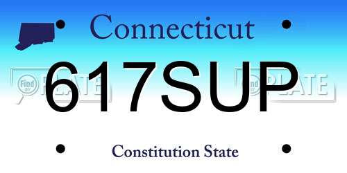 617SUP Connecticut License Plate