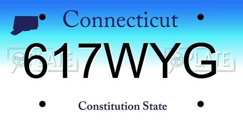 617WYG Connecticut License Plate