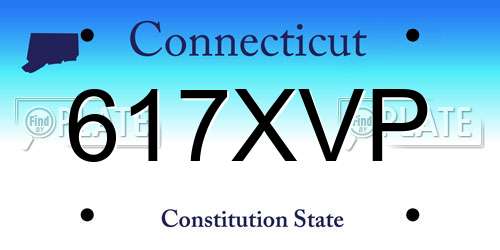 617XVP Connecticut License Plate