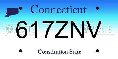 617ZNV Connecticut License Plate