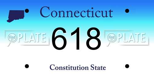 618 Connecticut License Plate