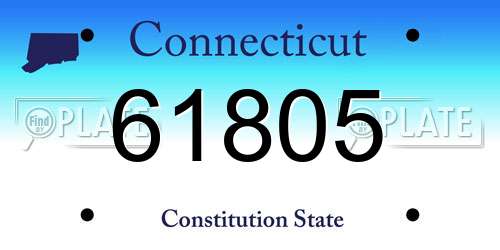 61805 Connecticut License Plate