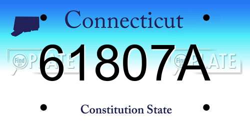 61807A Connecticut License Plate