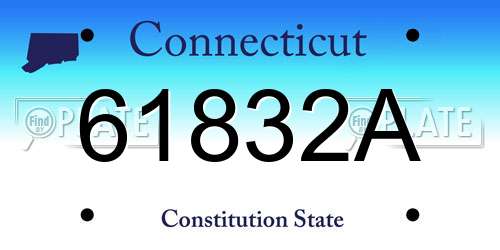 61832A Connecticut License Plate