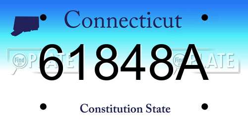 61848A Connecticut License Plate
