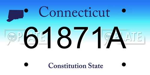 61871A Connecticut License Plate