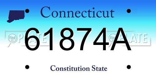 61874A Connecticut License Plate