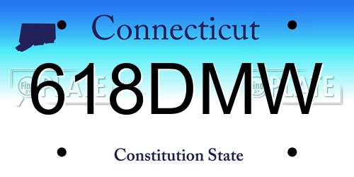 618DMW Connecticut License Plate