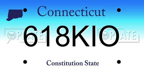 618KIO Connecticut License Plate