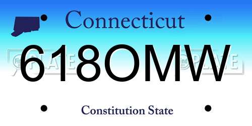 618OMW Connecticut License Plate
