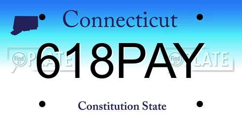 618PAY Connecticut License Plate