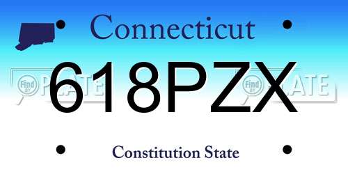 618PZX Connecticut License Plate