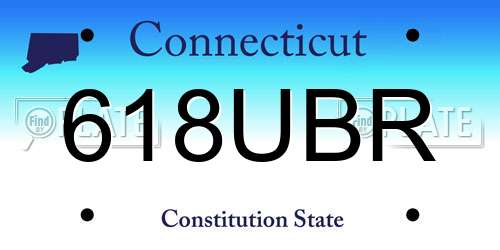 618UBR Connecticut License Plate