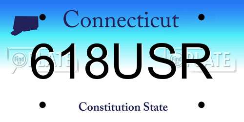 618USR Connecticut License Plate