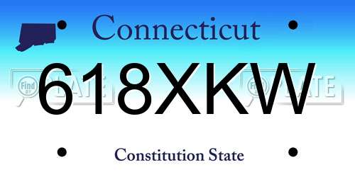 618XKW Connecticut License Plate