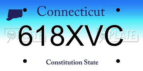 618XVC Connecticut License Plate