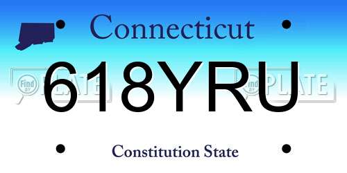 618YRU Connecticut License Plate