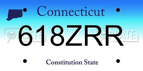 618ZRR Connecticut License Plate