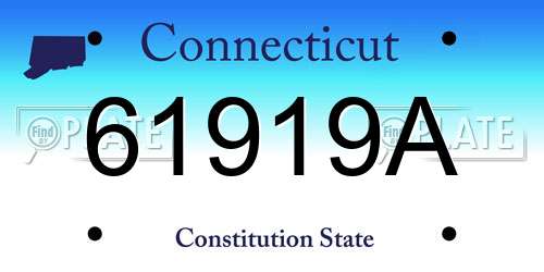 61919A Connecticut License Plate