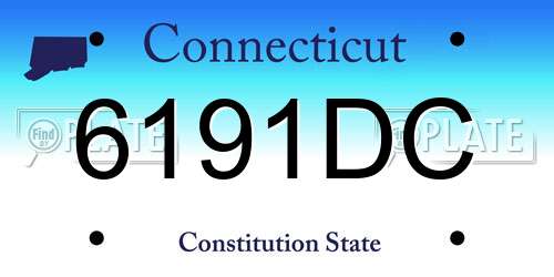 6191DC Connecticut License Plate
