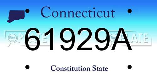 61929A Connecticut License Plate