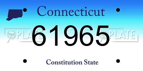61965 Connecticut License Plate