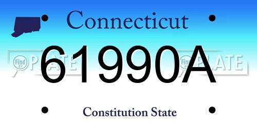 61990A Connecticut License Plate