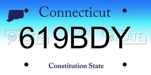 619BDY Connecticut License Plate