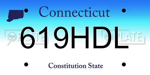 619HDL Connecticut License Plate