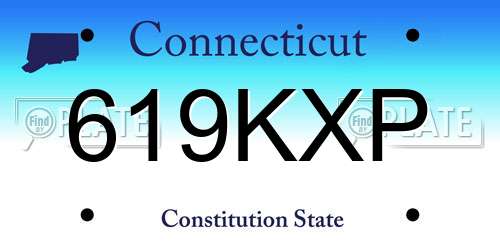 619KXP Connecticut License Plate