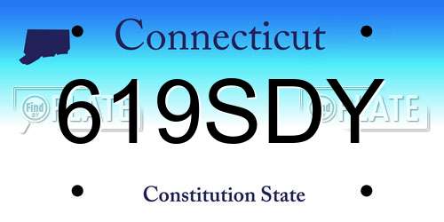 619SDY Connecticut License Plate