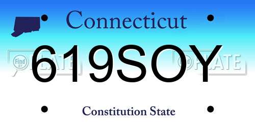 619SOY Connecticut License Plate