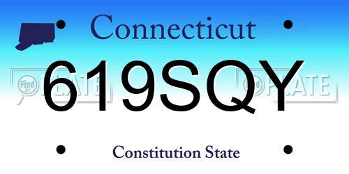 619SQY Connecticut License Plate