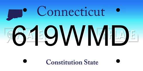619WMD Connecticut License Plate