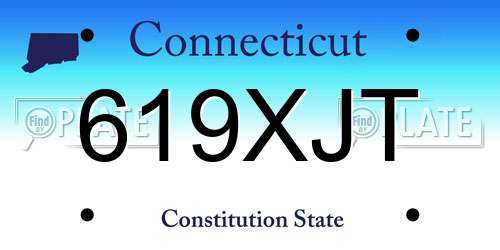 619XJT Connecticut License Plate