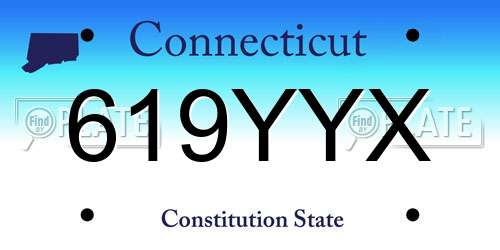 619YYX Connecticut License Plate