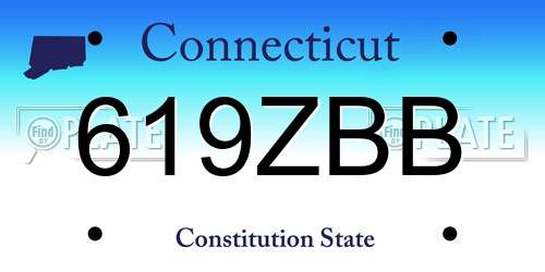 619ZBB Connecticut License Plate