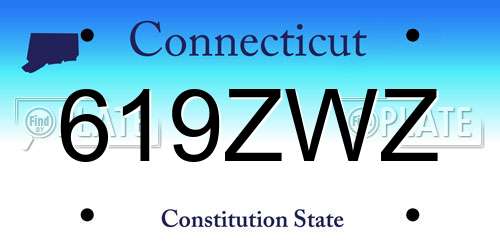 619ZWZ Connecticut License Plate