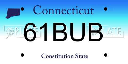 61BUB Connecticut License Plate