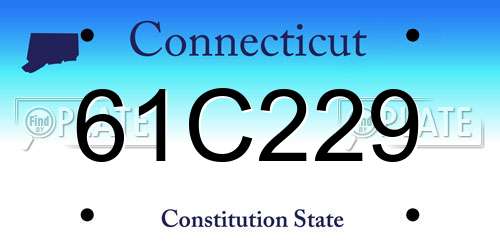 61C229 Connecticut License Plate