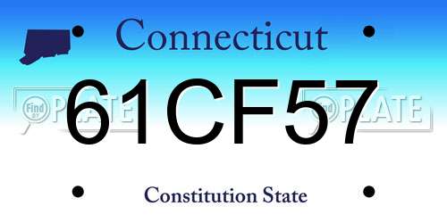 61CF57 Connecticut License Plate