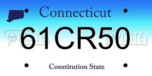 61CR50 Connecticut License Plate