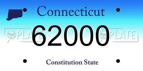 62000 Connecticut License Plate