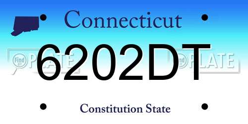 6202DT Connecticut License Plate