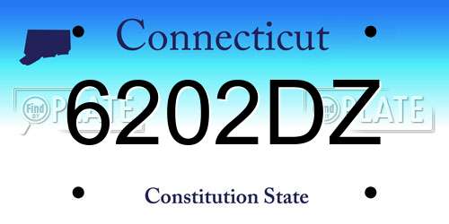 6202DZ Connecticut License Plate