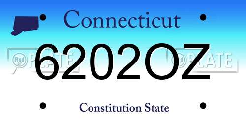 6202OZ Connecticut License Plate